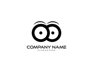 cartoon character eyes and eye brow logo design vector