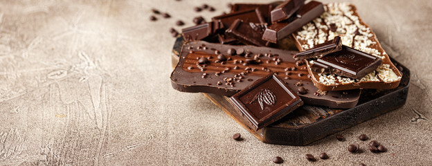 Close-up of chocolate pieces