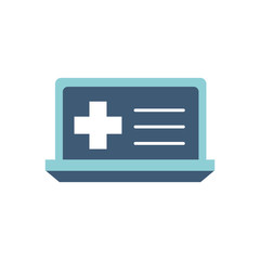 Obraz premium Isolated cross inside laptop flat style icon vector design