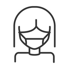 virus covid 19 pandemic woman wearing protective mask line style icon