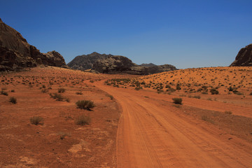 Fototapeta na wymiar Wadi Rum,Jordan Tourist Reserve 