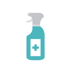 antibacterial spray bottle icon, flat style