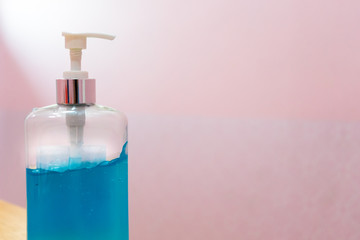 Alcohol gel sanitizer for prevent the spread of germs and bacteria and avoid infections corona virus. Hygiene concept