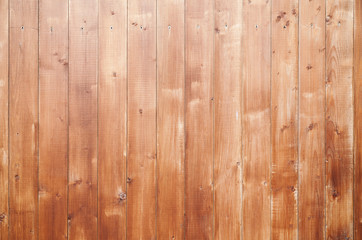 Natural new wooden wall made of toned pine wood