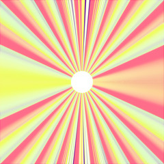 Abstract background made of colorful pink and yellow rays emanating from center. Soft glow. Design element