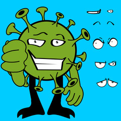 covid19 virus cartoon expressions collection set2
