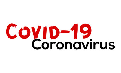 Covid-19 Corona virus Red and Black Color Text on White Background