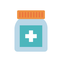Obraz premium medicine pills bottle icon, flat style
