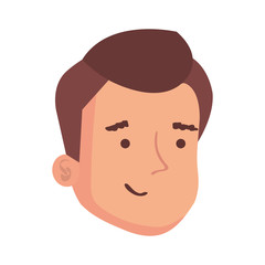 face of man avatar character vector illustration design