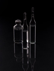 Medical drug in ampoules. Medicines for injection.