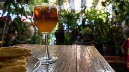 Nitro cold brew coffee mixed with orange juice, Bangkok