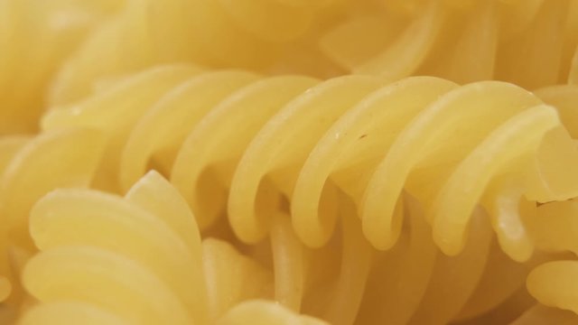Food Background, Italian Pasta, Dried Fusilli Macro Shot