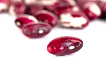 Close-up red Beans isolated on white background