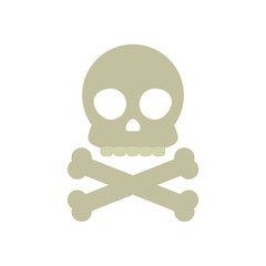 toxic symbol, skull and crossbones icon, flat style