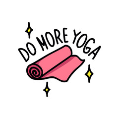 yoga mat, do more yoga doodle icon, vector illustration