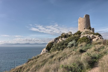 Fototapeta na wymiar Prezzemolo tower, Cagliari, Sardinia, Italy