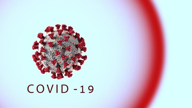 Coronavirus Animation 2019 nKoW Wuhan. SARS-CoV-2, known as 2019-nCoV, COVID-19. Dangerous spread of infection.