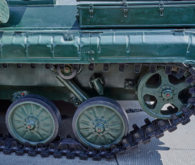 tracked tracks of a military vehicle