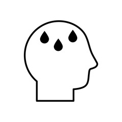 avatar head with sweat drops symbol line style icon vector design