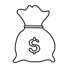 money bag cash isolated icon vector illustration design