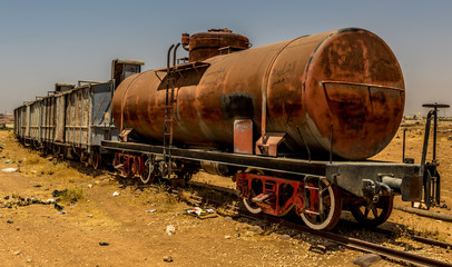 Fototapeta na wymiar Jordan Tourist Location Abandoned Haj Railway 