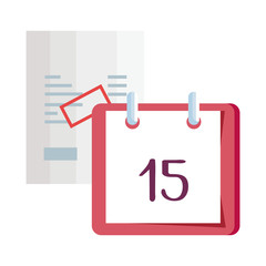 paper voucher with calendar reminder vector illustration design