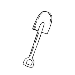 hand-drawn vector illustration, element without background, shovel for camping