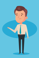 businessman elegant in blue background vector illustration design