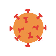 Coronavirus disease 2019 COVID-19 symbol icon, flat style