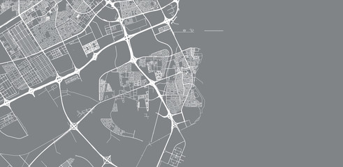 Urban vector city map of Al Wakrah, Qatar