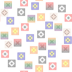 Color squares, abstract pattern seamless on white background