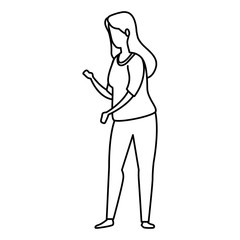 beautiful woman line style icon vector illustration design