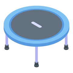 Round trampoline icon. Isometric of round trampoline vector icon for web design isolated on white background