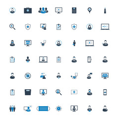 Fototapeta premium Medical Care Icon Set. Editable Vector Symbol Illustration.
