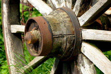 Holzrad, Holzwagen, antik, Rost