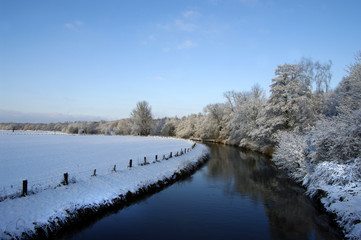 Winterlandschaft, Schneespuren, Schneespur Schnee, Frost, Landschaft, Himmel, 
