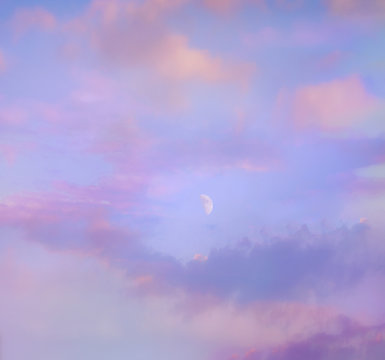 Evening sky with clouds. Golden hours sky