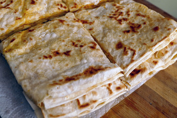 pastries at home, egg pastries made from dough at home,