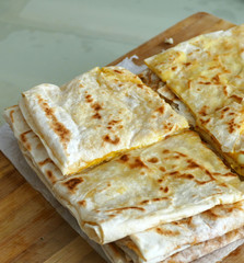 pastries at home, egg pastries made from dough at home,