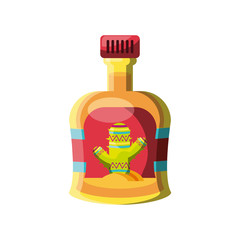 tequila bottle, traditional Mexican drink on white background