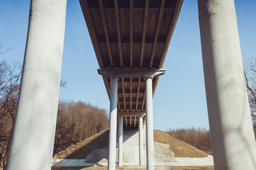 Road concrete bridge on the highway