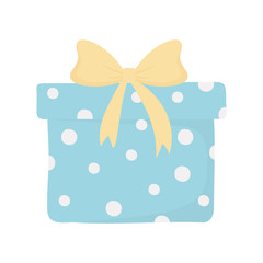 happy birthday dotted gift box ribbon decoration celebration isolated icon