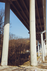Road concrete bridge on the highway