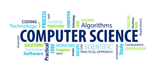 Computer Science Word  Cloud on a White Background