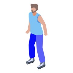 Man rollerblading icon. Isometric of man rollerblading vector icon for web design isolated on white background