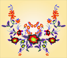 Vector Embroidery fashion Design 