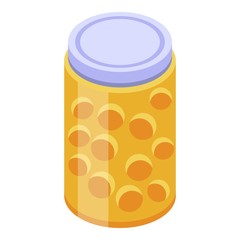 Physalis jam jar icon. Isometric of physalis jam jar vector icon for web design isolated on white background