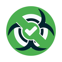 Protected Stop Virus vector sign label illustration