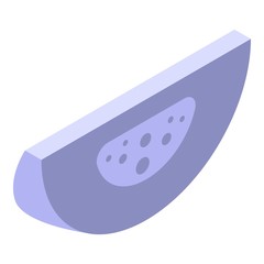 Slice mangosteen icon. Isometric of slice mangosteen vector icon for web design isolated on white background