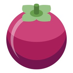 Whole mangosteen icon. Isometric of whole mangosteen vector icon for web design isolated on white background